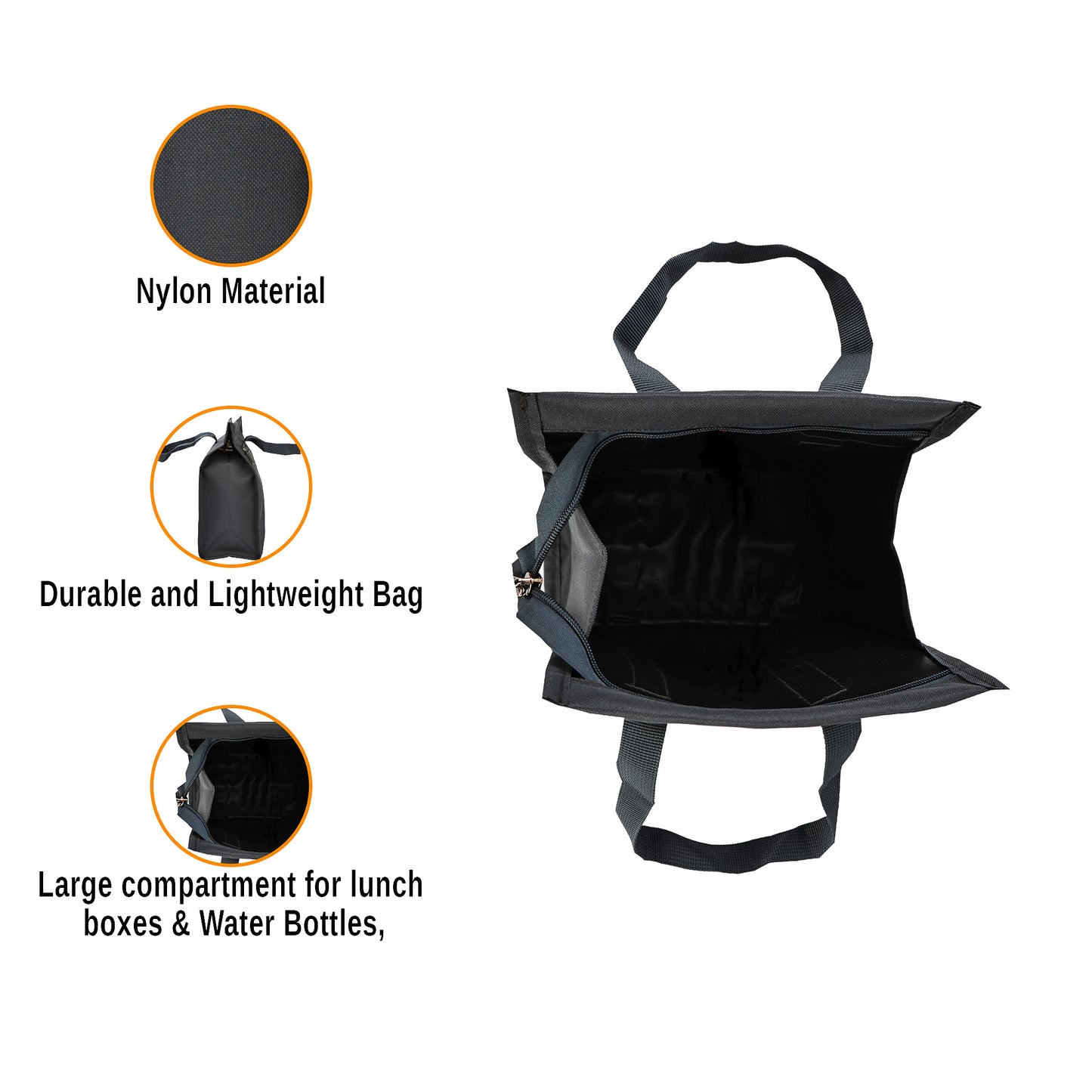 थैली नंबर 3 टिफिन बैग 13in x 9in x 6in TB-402 - छोटा