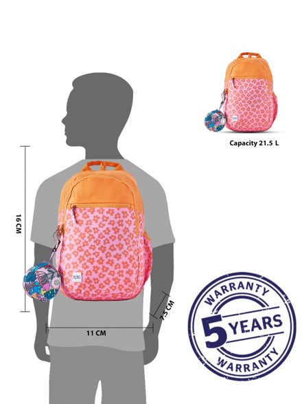 Wiki Stylish Unisex Backpack Laptop Backpack for Office, Gym, Travel (21.5 Litre, Orange)