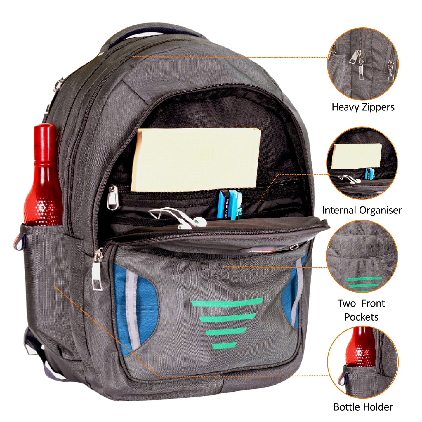 धारीवाल यूनिसेक्स ट्रिपल कम्पार्टमेंट बैकपैक 41L LB-107