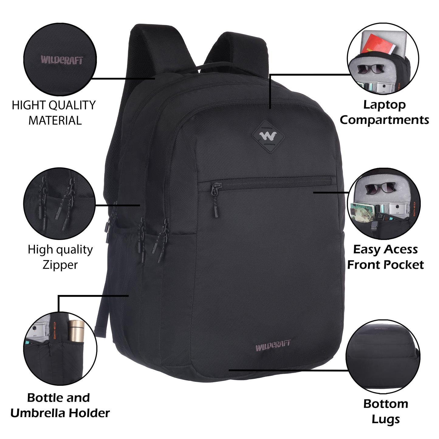 Wildcraft Sierra Nylon backpack Ideal for school, college, office & travel bag for men And women