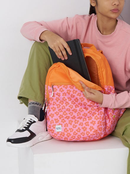 Wiki Stylish Unisex Backpack Laptop Backpack for Office, Gym, Travel (21.5 Litre, Orange)