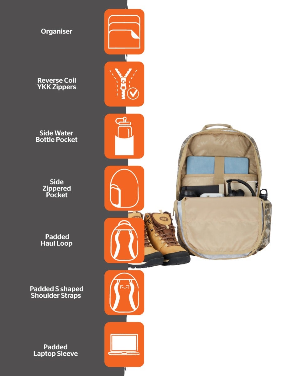 Wildcraft Safara Tactical 1 29L Laptop Backpack with Rain Cover (12963)