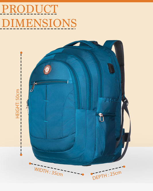 Dhariwal Unisex Laptop Backpack with USB Charging Port & Raincover- BP-108 49L