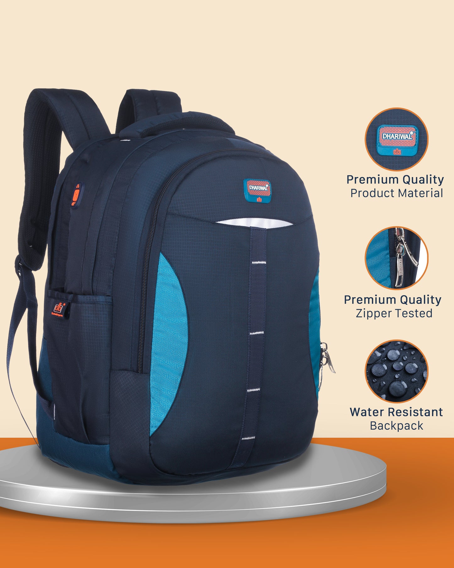 धारीवाल यूनिसेक्स डुअल कम्पार्टमेंट बैकपैक 34L BP-223