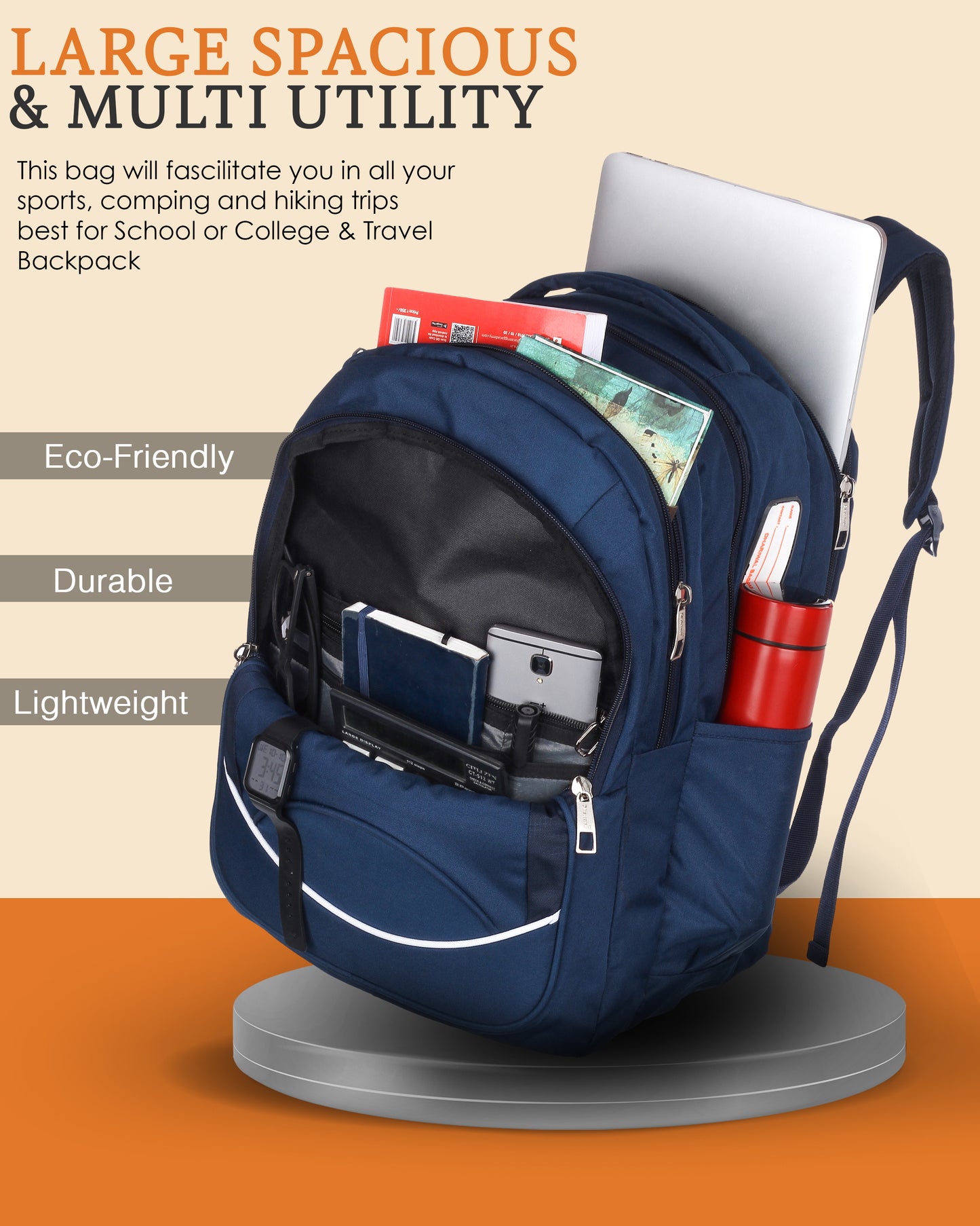 Dhariwal Backpack for Men & Women | Office, Travel, School, College bag| 42L BP-237