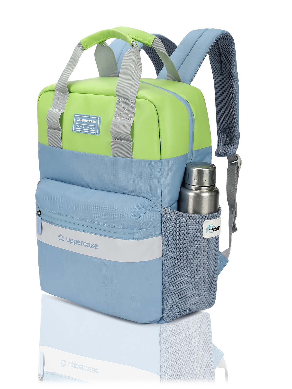 Uppercase Vegan Leather 14" Laptop Backpack Water Repellent College Bag 17L