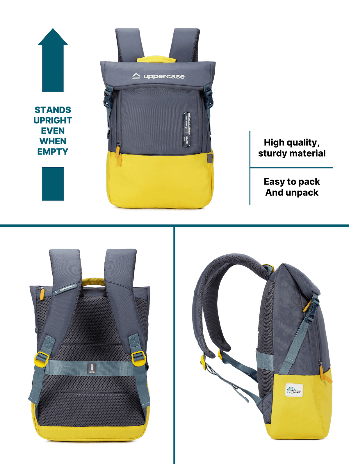 Uppercase Apex 15" Laptop Backpack Water Repellent College Travel Bag 19L