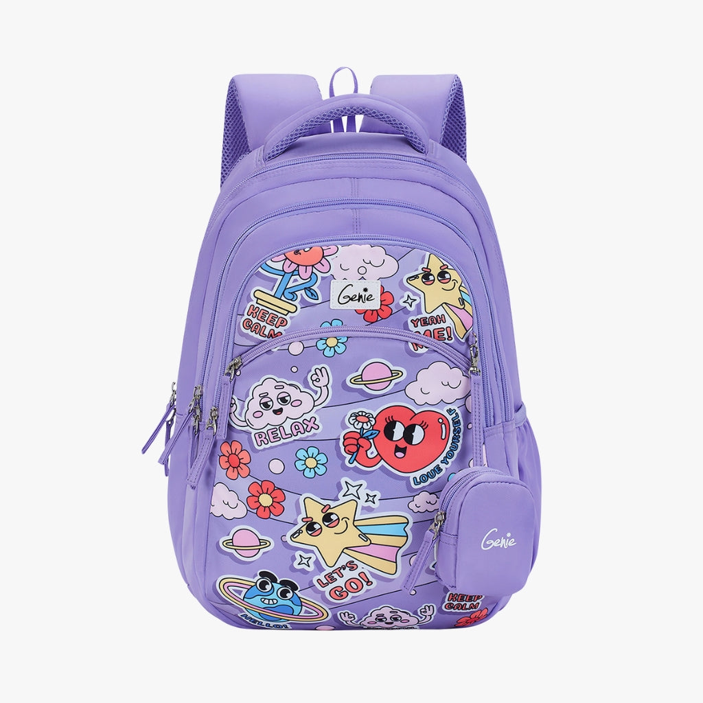 Genie Pearl Backpack for Girls,27 Liters, Purple