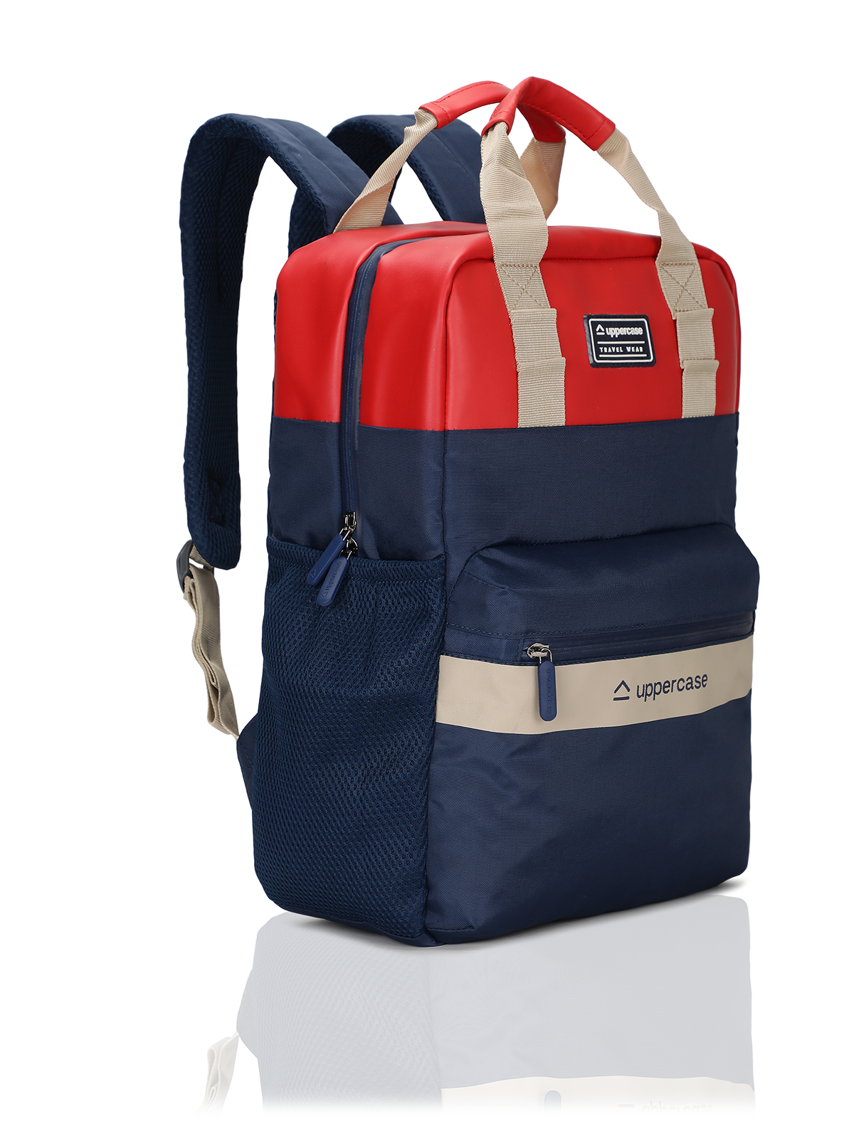 Uppercase Vegan Leather 14" Laptop Backpack Water Repellent College Bag 17L