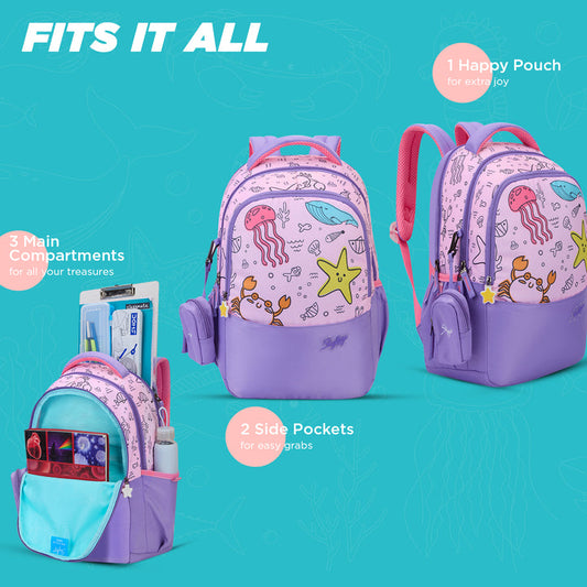 SKYBAGS|Ruby |Purple|School Bag for kids| School Bag for girl-22L