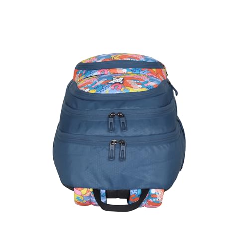 Arctic Fox Color Splash School Backpack for Boys and Girls -34 Liters (Dark denim)