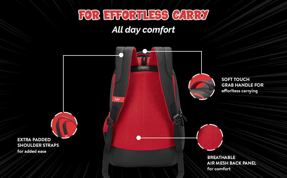 Skybags KYRO RC 03 SCBP REBEL RED BLACK-36L