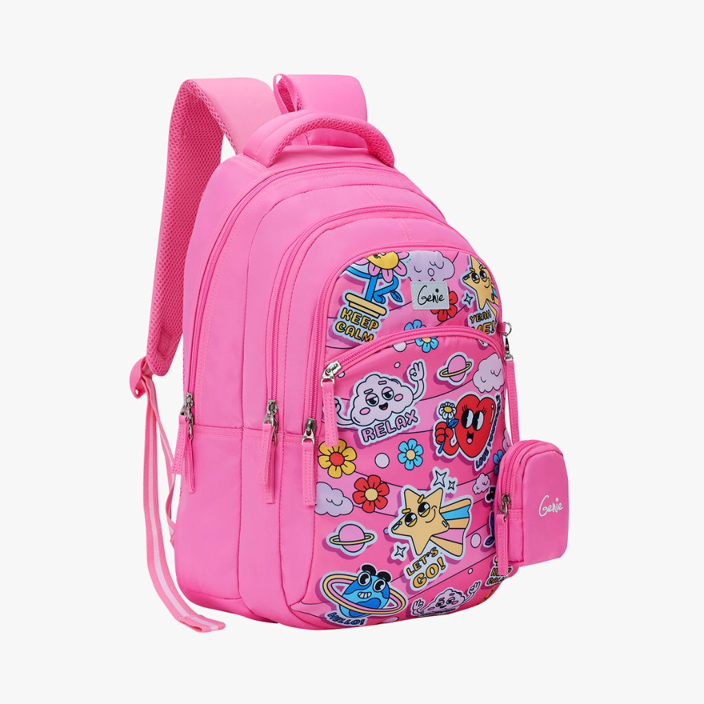 Genie Pearl Backpack for Girls,27 Liters, Purple