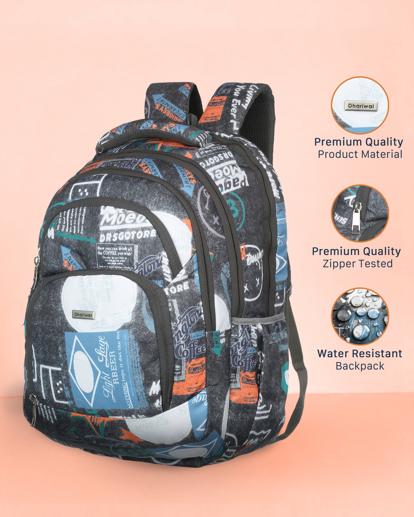 Dhariwal 36L Backpack Casual/School/College/Office Bag BP-248
