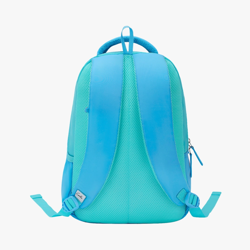 Genie Dreamer Backpack for Girls, 17" Cute, Colourful Bags, Water Resistant and Lightweight, 3 Compartment with Happy Pouch, 27 Liters, Nylon Twill