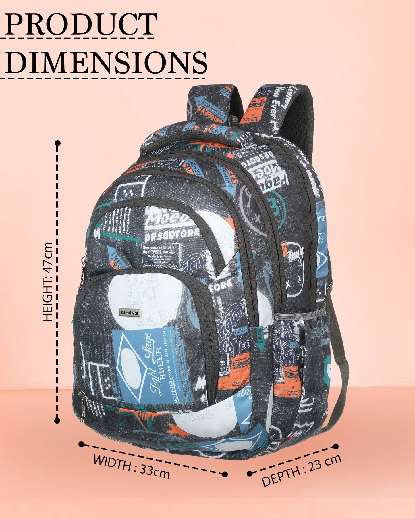 Dhariwal 36L Backpack Casual/School/College/Office Bag BP-248