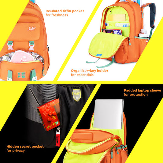 Skybags Sonic Pro School Backpack, 42L,