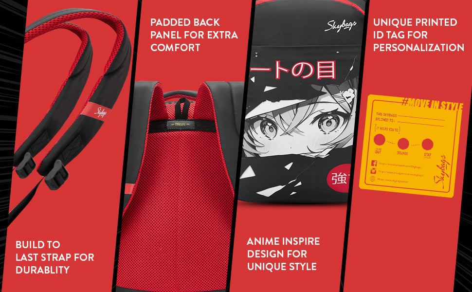 Skybags KYRO 03 SCBP PEEKABOO RED BLACK-36L