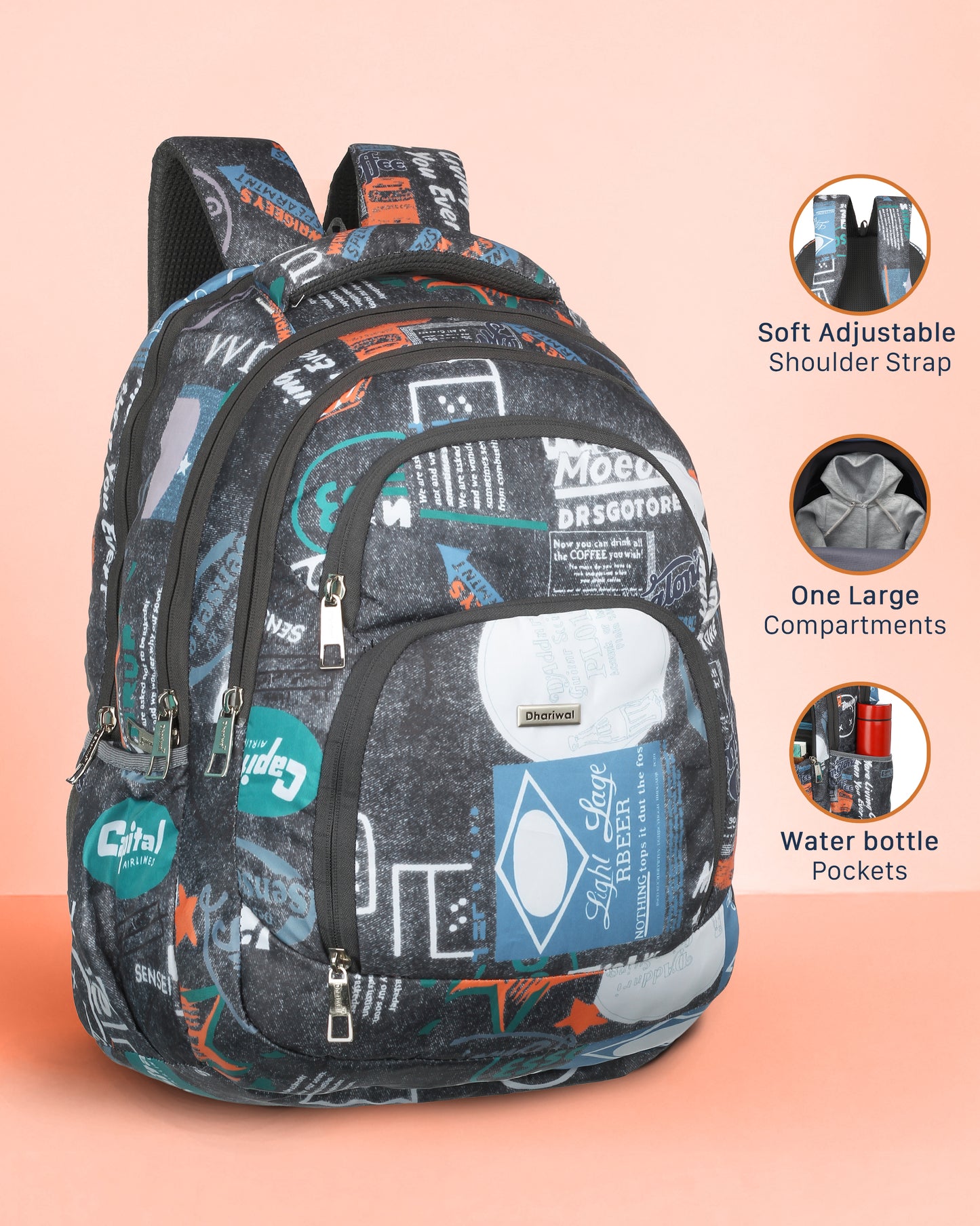 Dhariwal 36L Backpack Casual/School/College/Office Bag BP-248