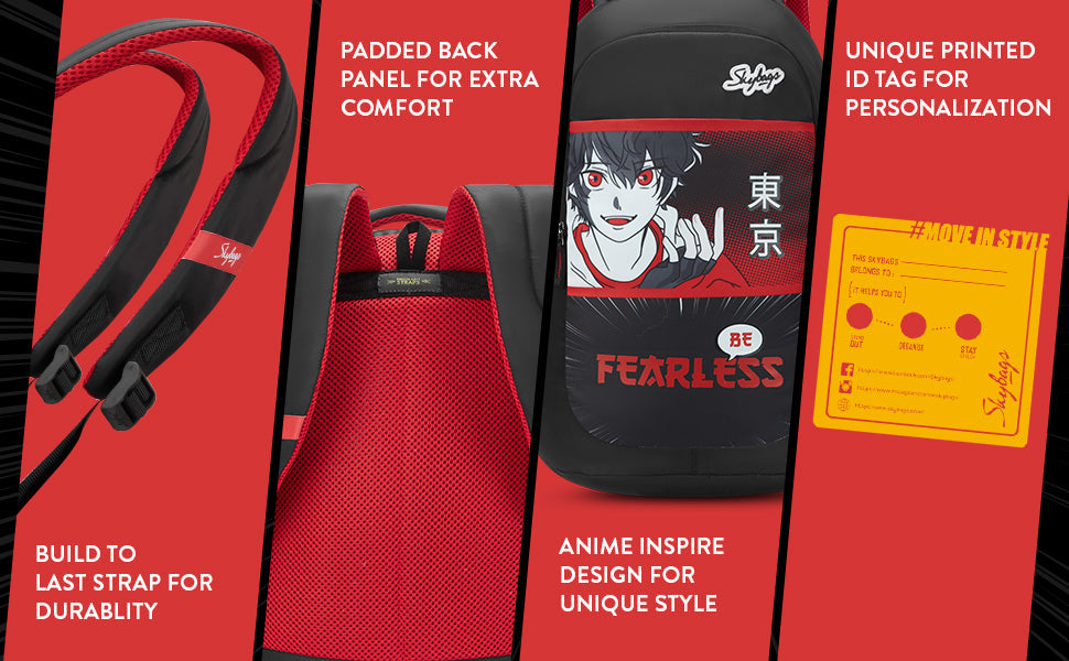 Skybags KYRO RC 03 SCBP REBEL RED BLACK-36L