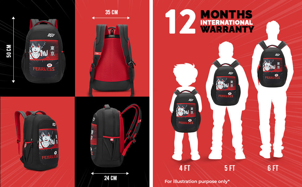 Skybags KYRO RC 03 SCBP REBEL RED BLACK-36L