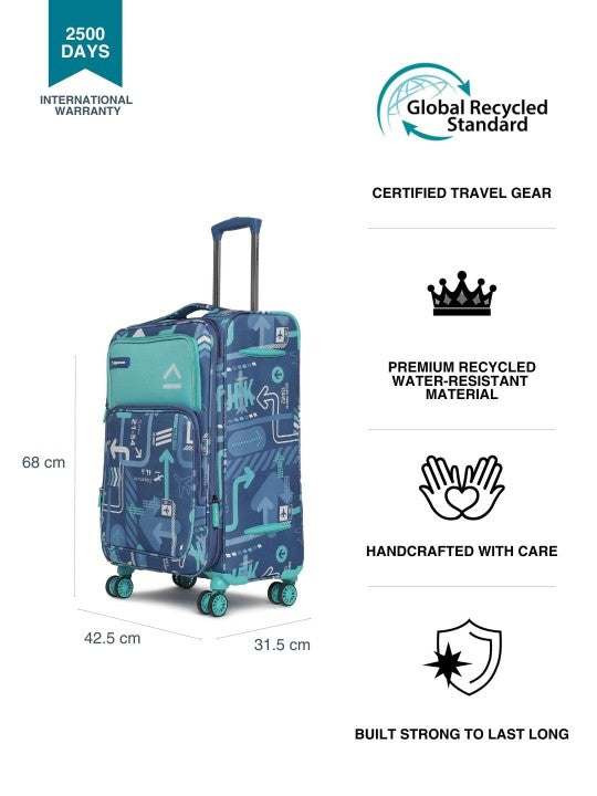 Uppercase JFK Plus Cabin Eco Soft Trolley Bag, Dust Resistant Luggage Made of Sustainable Material, 8 Wheel Trolley Bag with TSA Lock,Travel Suitcase for Men & Women (Red)