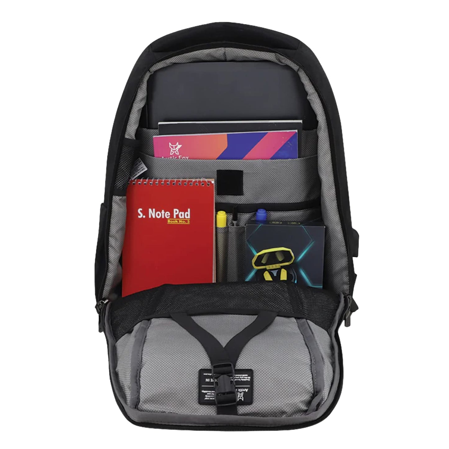 Arctic Fox Stone Alarm Zipper System | Anti-Theft Backpack with USB Charging Port | 15.5 Inch Laptop Bag