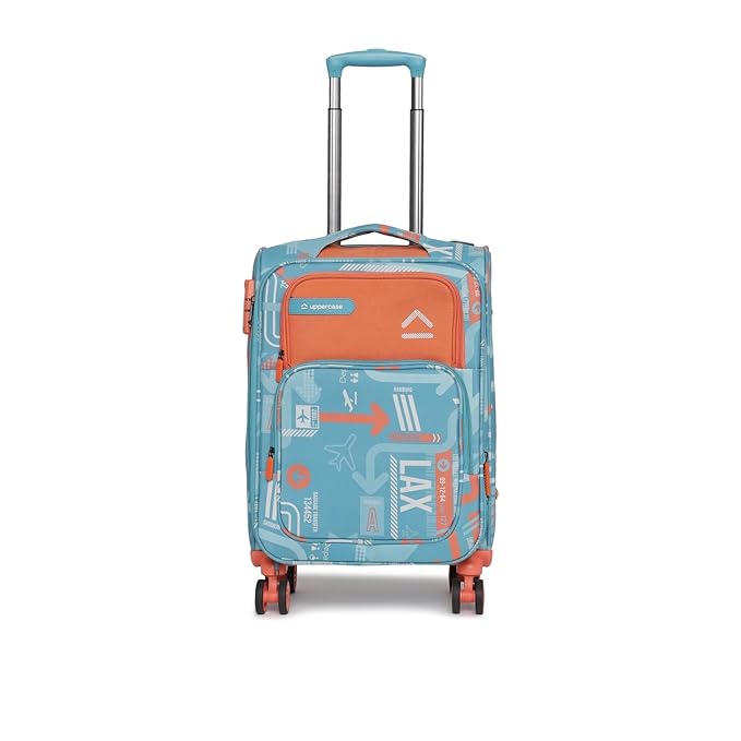 Uppercase JFK Plus Cabin Eco Soft Trolley Bag, Dust Resistant Luggage Made of Sustainable Material, 8 Wheel Trolley Bag with TSA Lock,Travel Suitcase for Men & Women (Red)