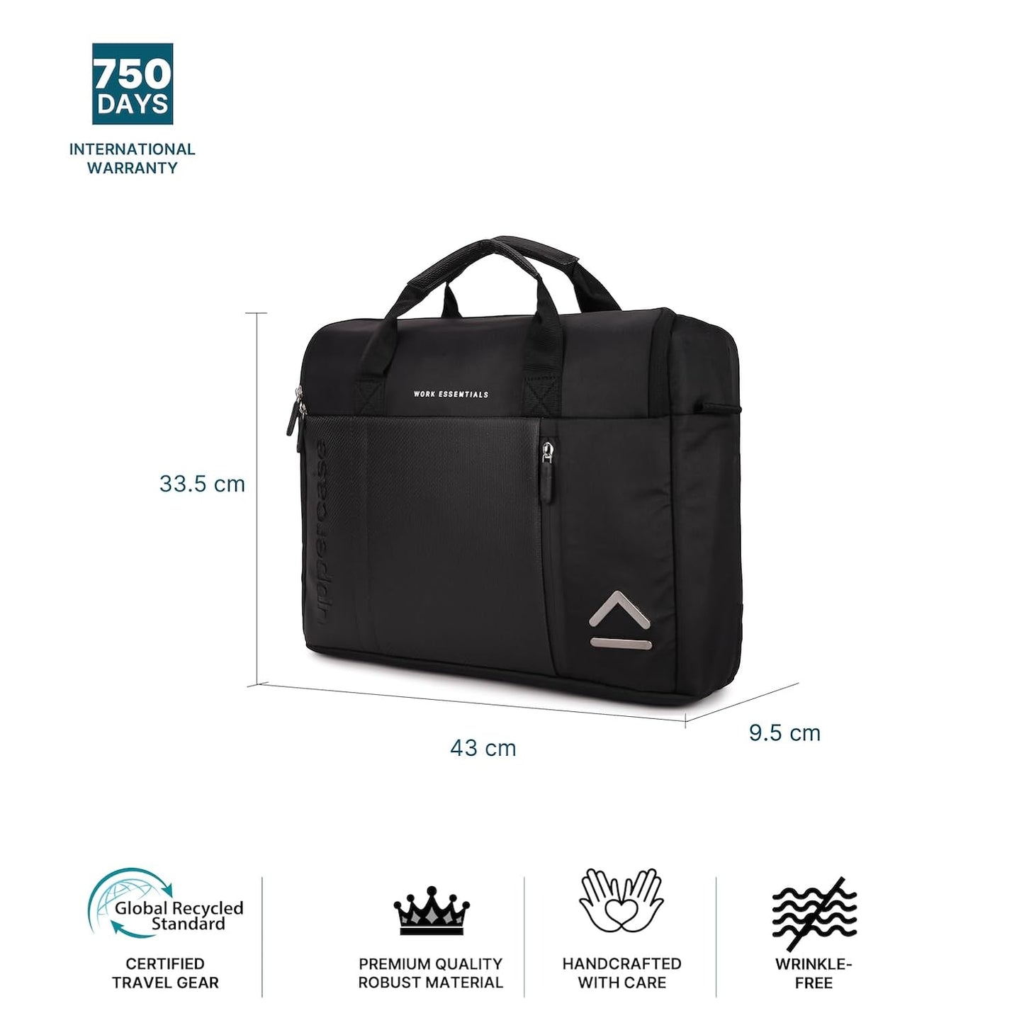 Uppercase 14L Omega 02 Professional Laptop Messenger Bag | upto 15.6''| 3x More Water Resistant