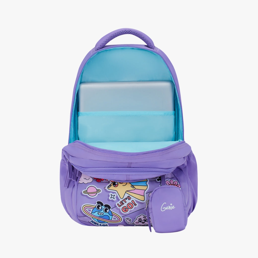 Genie Pearl Backpack for Girls,27 Liters, Purple