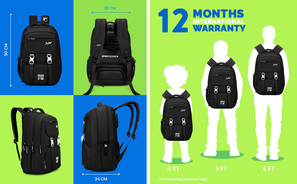 Skybags Sonic Pro School Backpack, 42L,