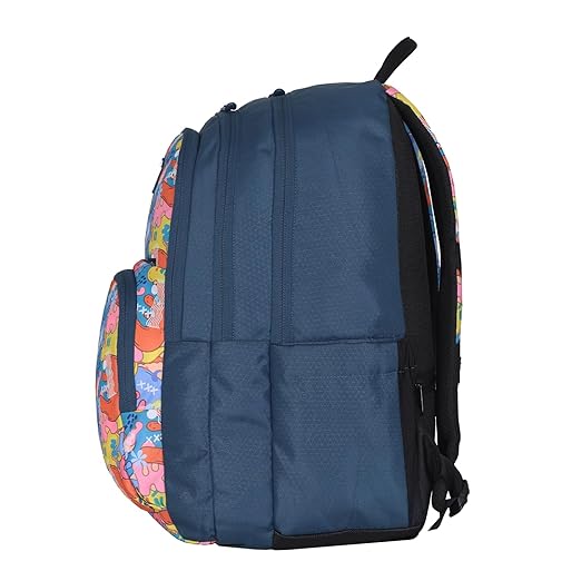 Arctic Fox Color Splash School Backpack for Boys and Girls -34 Liters (Dark denim)