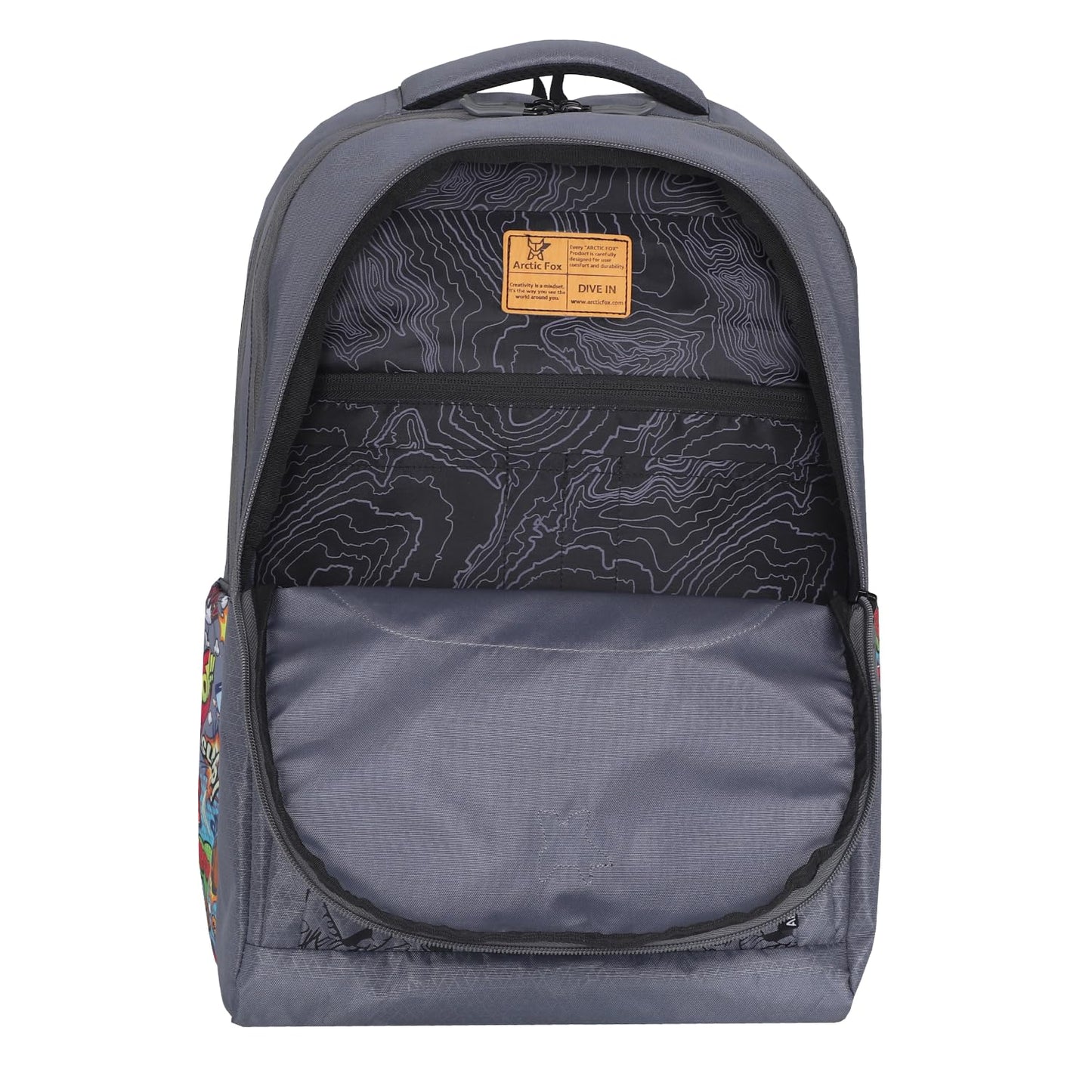 Arctic Fox Comic Castel Rock School Backpack for Boys and Girls- 33 Liters