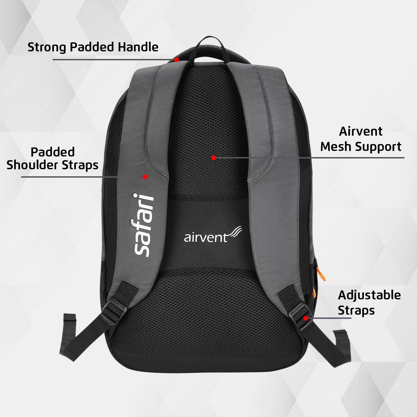 Safari 43L Expand 14 Expandable Laptop Bag with Armor Base, Raincover, 3 Compartments, Large Size Travel Bag