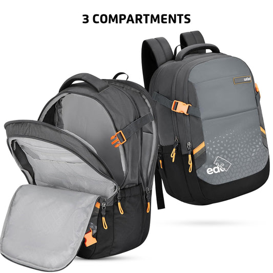 Safari 43L Expand 14 Expandable Laptop Bag with Armor Base, Raincover, 3 Compartments, Large Size Travel Bag