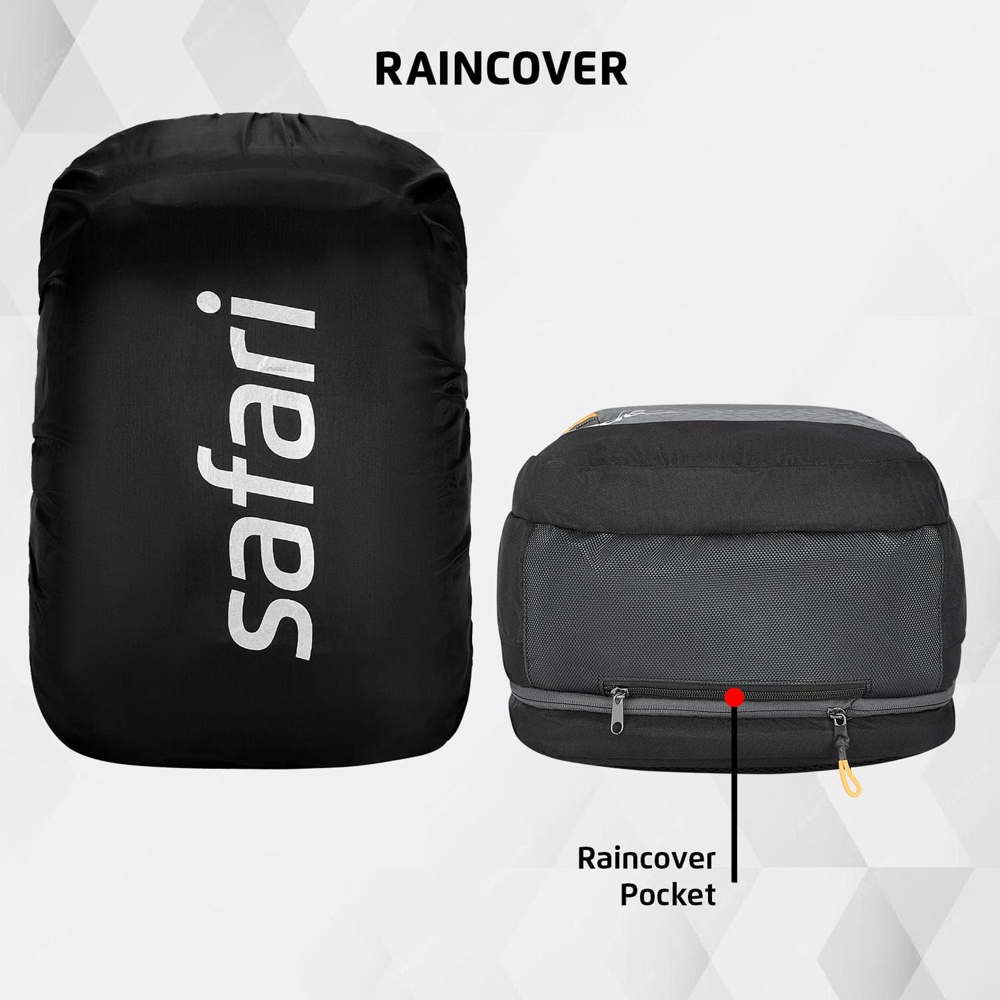 Safari 43L Expand 14 Expandable Laptop Bag with Armor Base, Raincover, 3 Compartments, Large Size Travel Bag