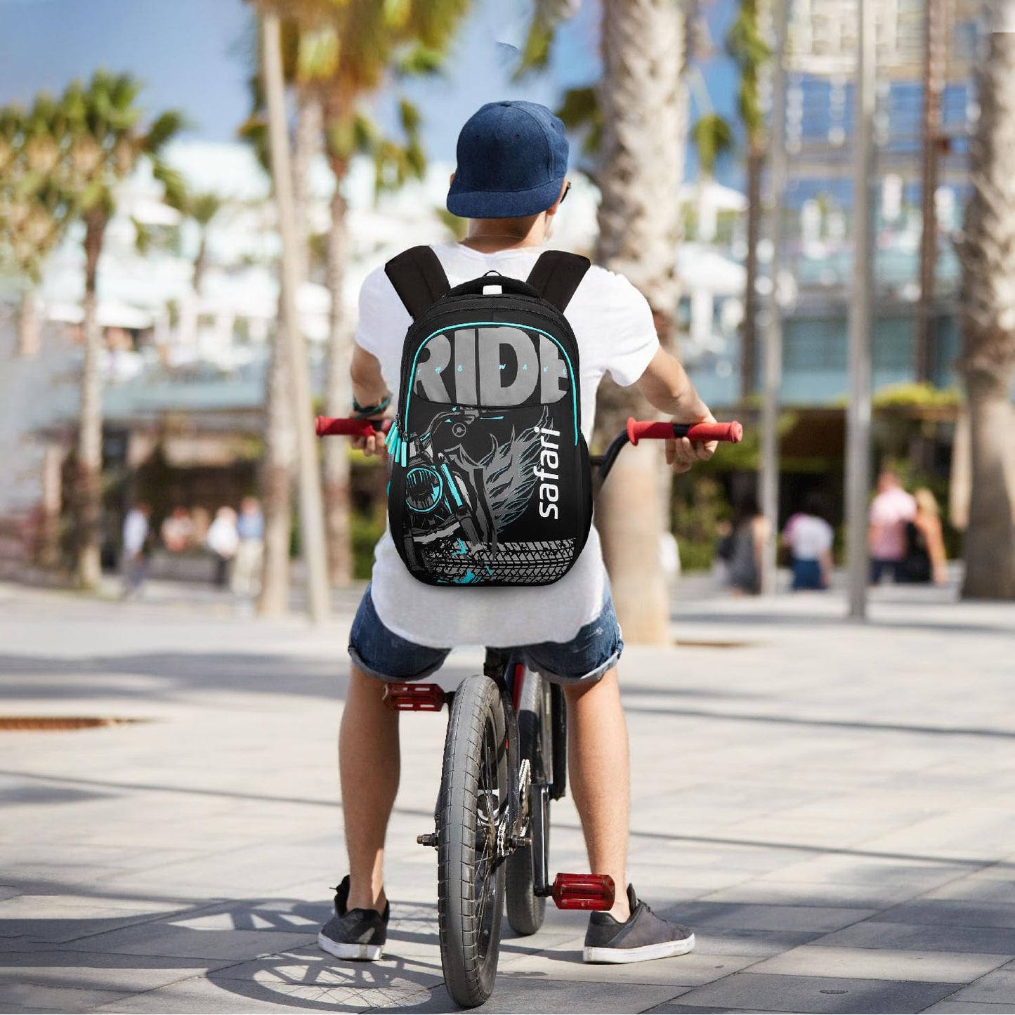 Safari 37L Triplex 2 Casual Backpack with Armor Base, Bottle Holder Printed School Bag for Boys and Girls, College Backpack, Office Bag, Travel Bag