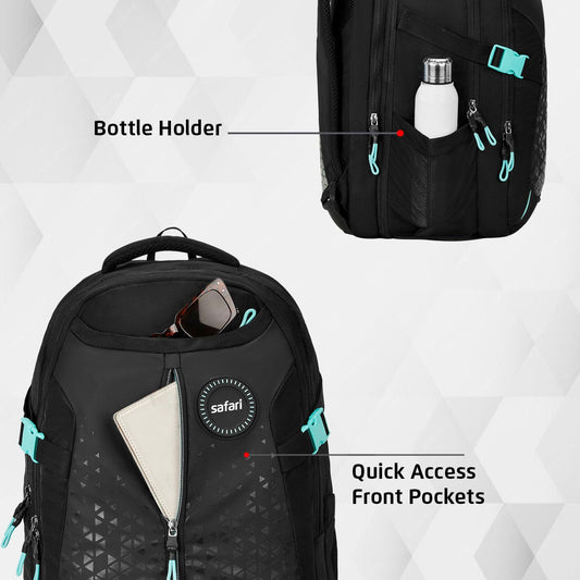 Safari 43L Expand 16 Expandable Laptop Bag with Armor Base, Raincover