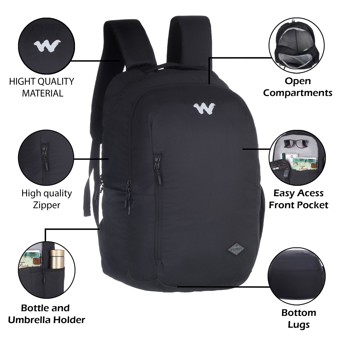 Wildcraft Sierra Nylon backpack Ideal for school, college, office & travel bag for men And women