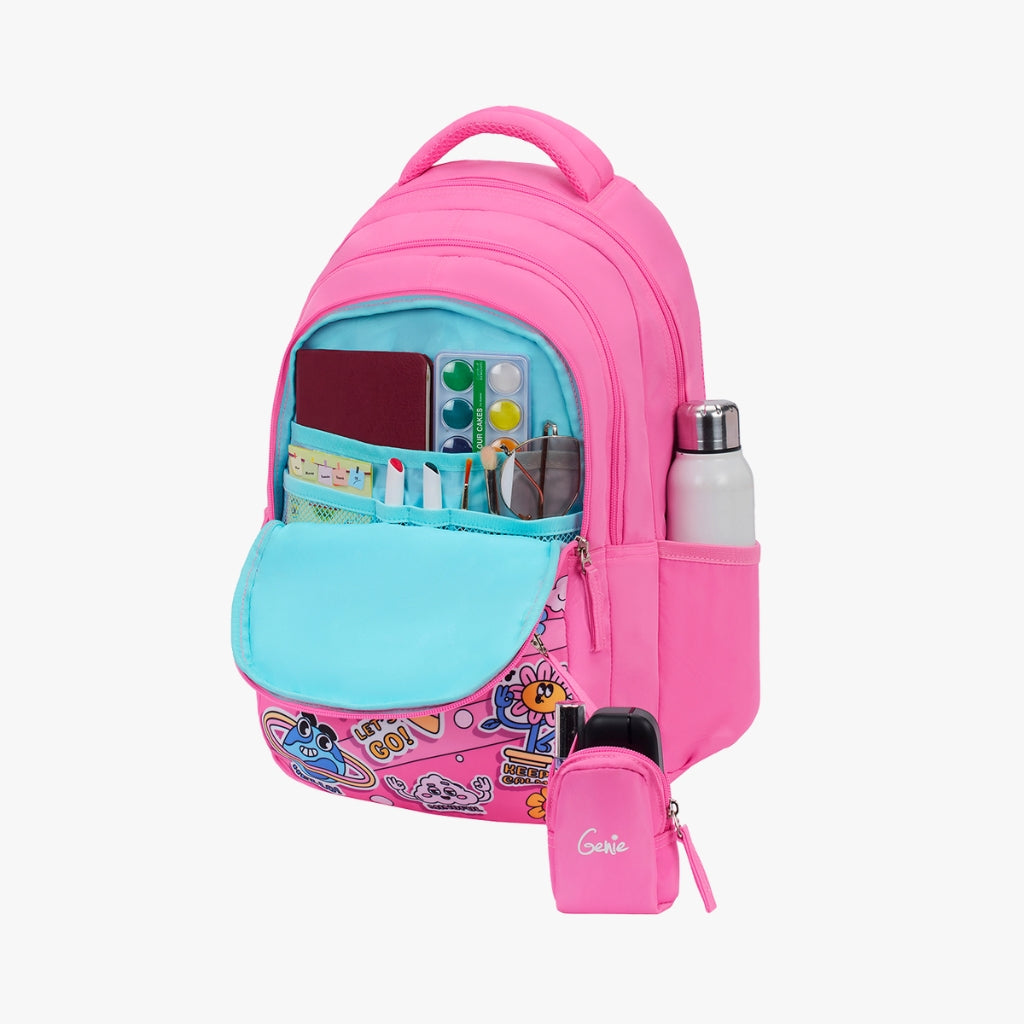 Genie Pearl Backpack for Girls,27 Liters, Purple