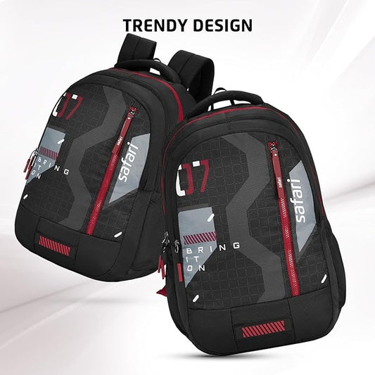 Safari 37L Bonus 1 Casual Backpack with Armor Base, Detachable Freebie Sling Bag, Side Bag, Bottle Holder, Front Pocket, File Holder, School & College Bags, Office Bag