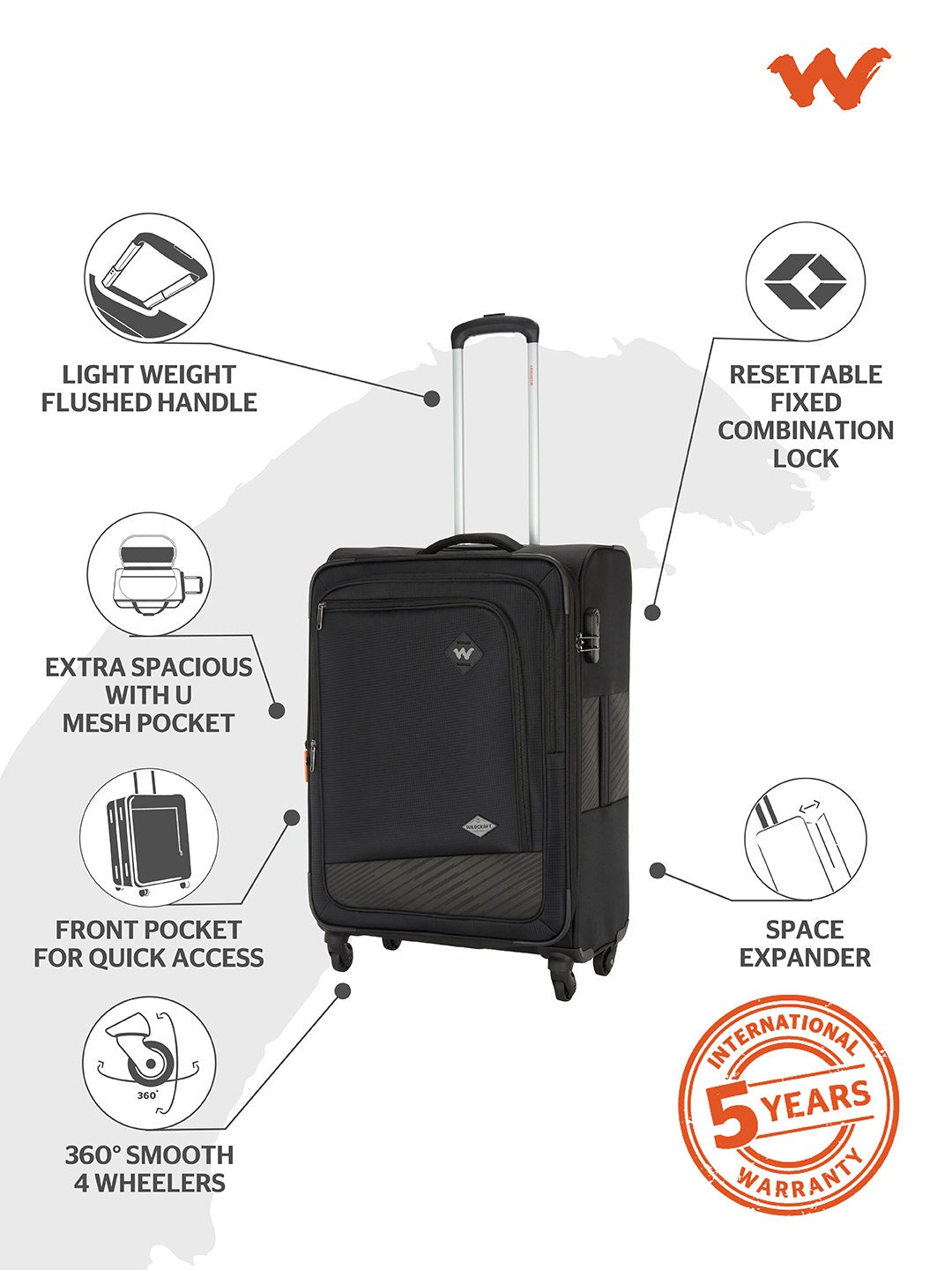 Wildcraft Sirius Soft Trolley Suitcase (12209)