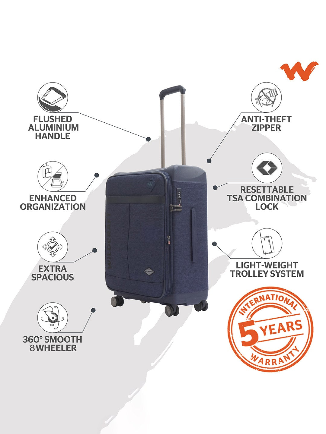 Wildcraft Capella Hybrid Trolley Suitcase (12214)