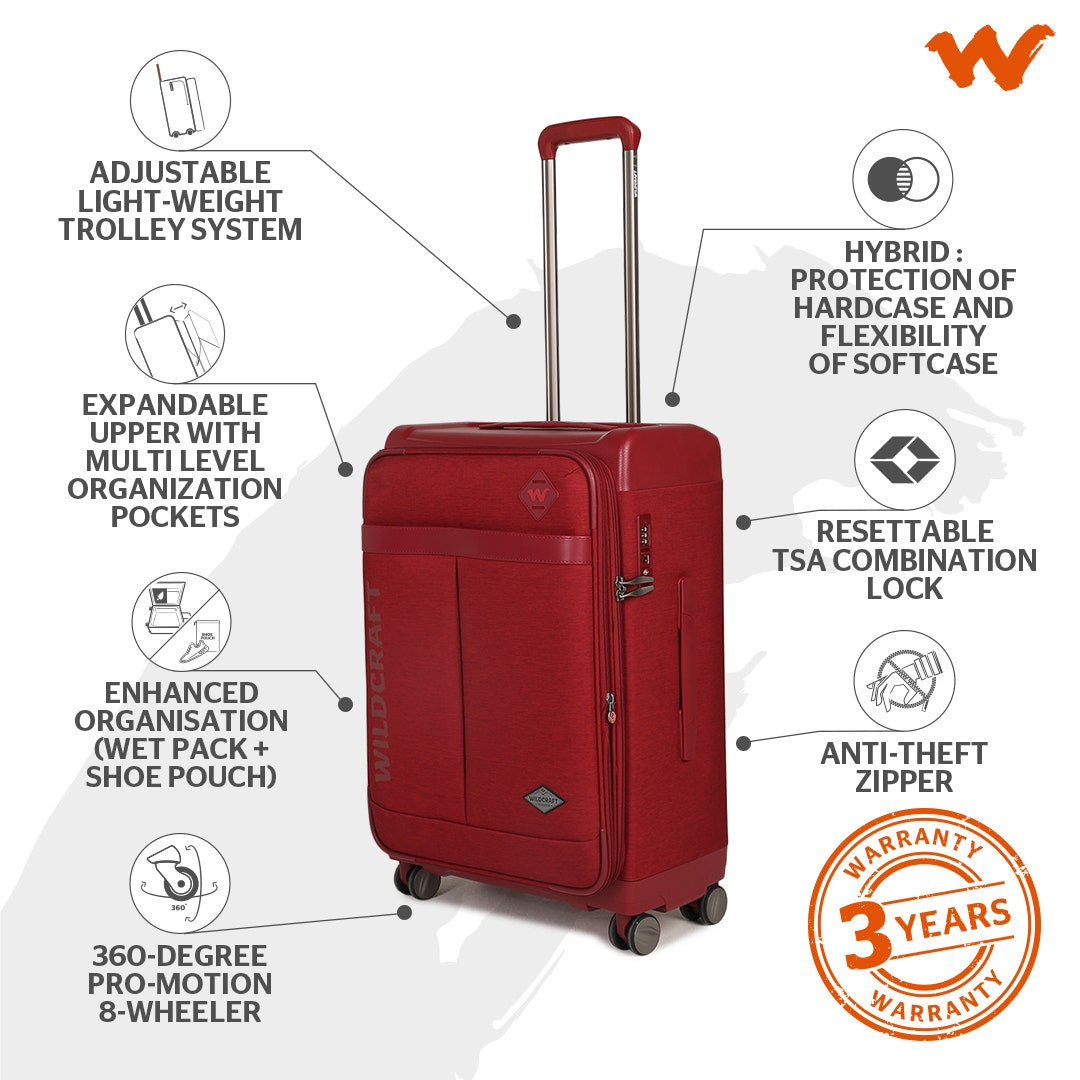 Wildcraft Capella Hybrid Trolley Suitcase (12214)