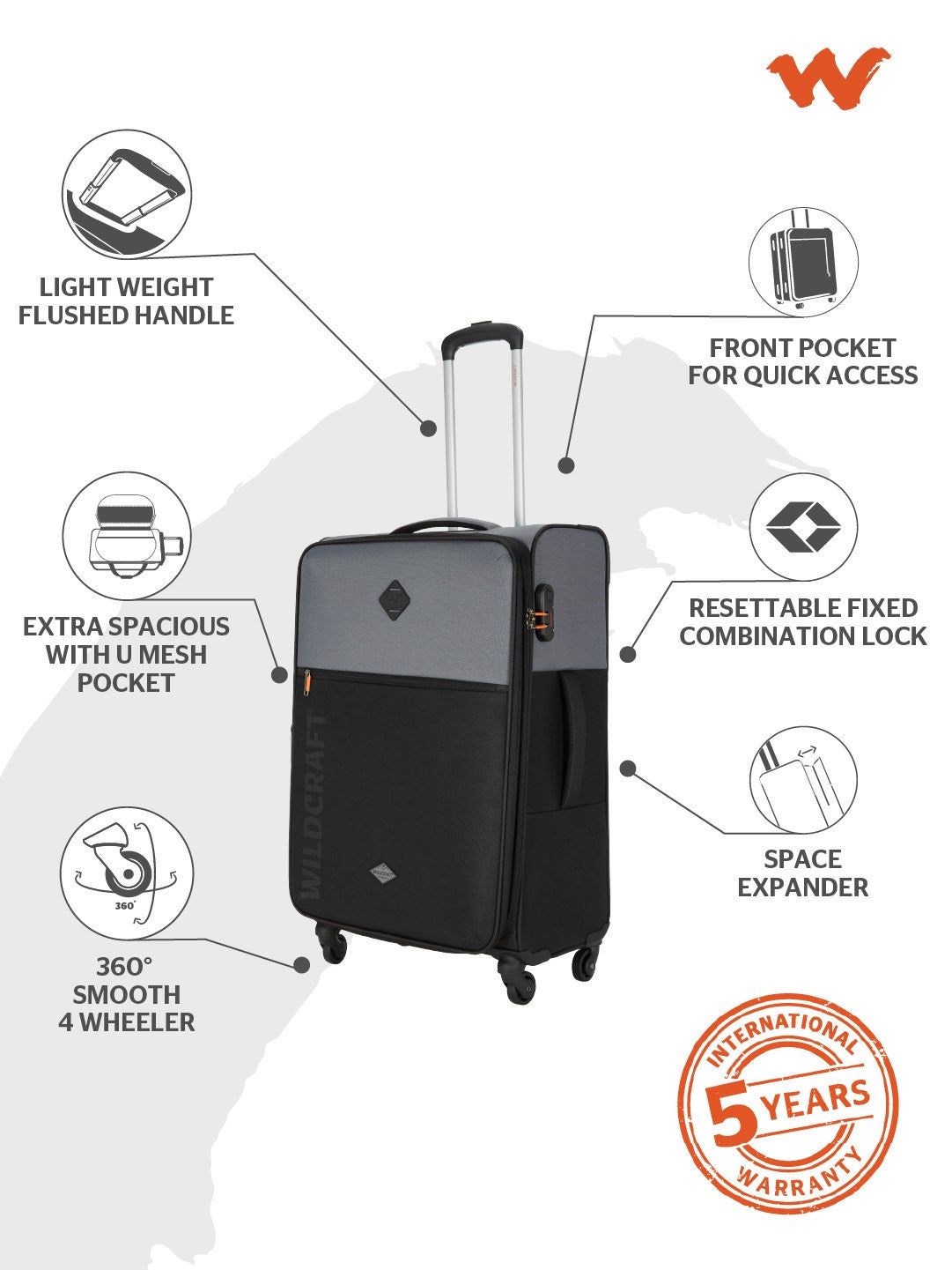 Wildcraft Dune Soft Trolley Suitcase (12709)