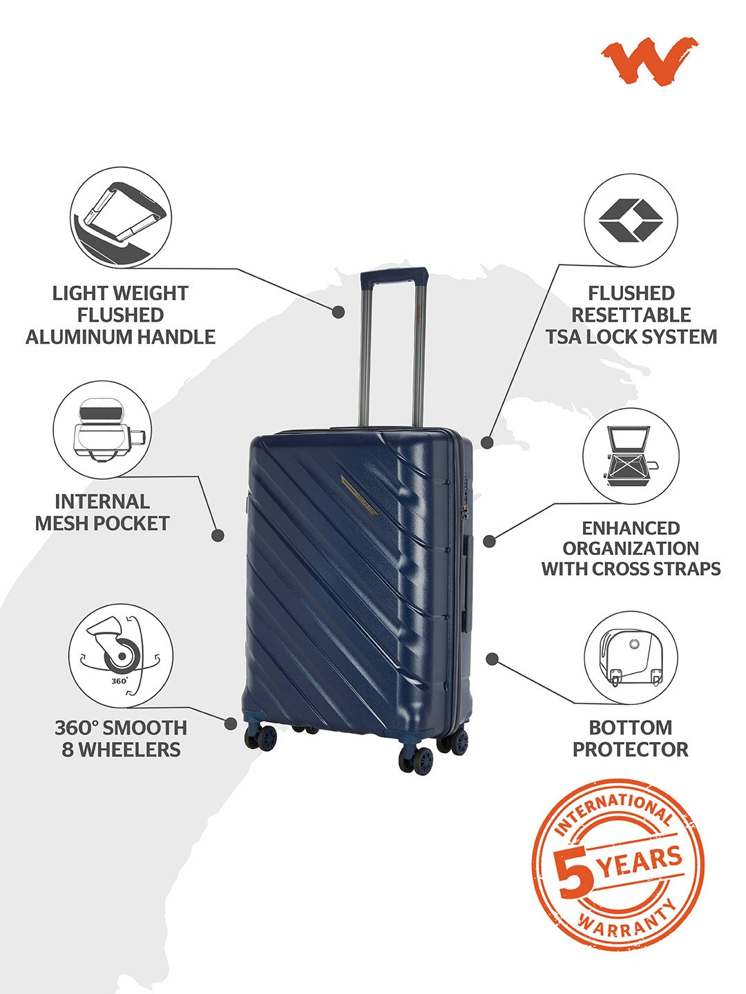 Wildcraft Columbus Hard Trolley Suitcase (12837)