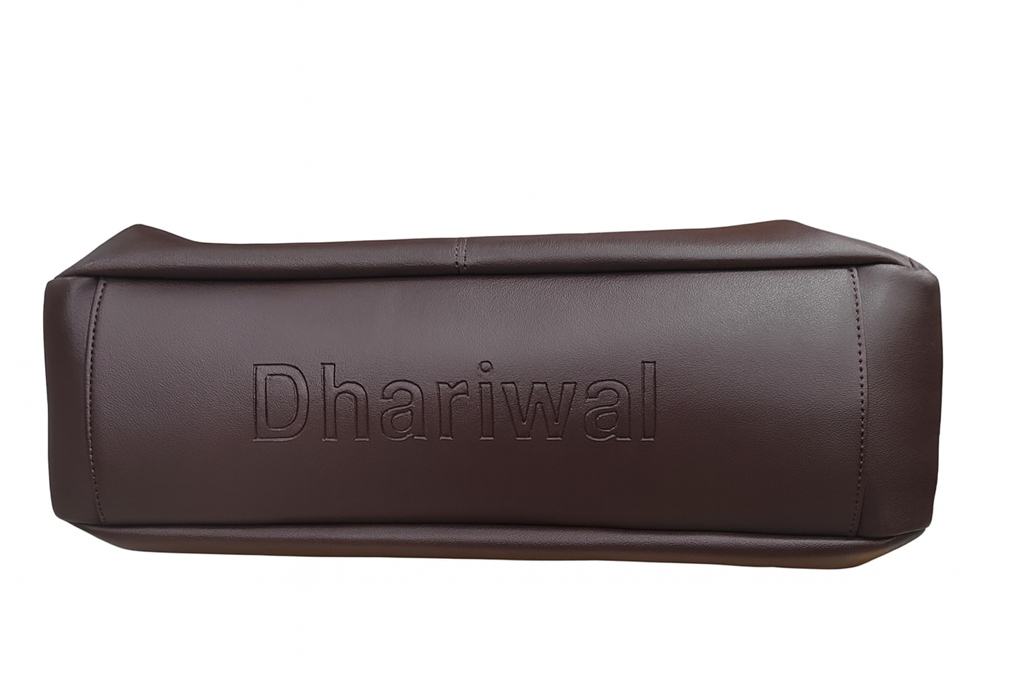 Dhariwal LAB-9917 Women’s Dark Brown Handbag – 3 Compartments with 2-in-1 Center Pocket, Back Chain Pocket, Twin Handles, Premium PU Leather-Dark Brown