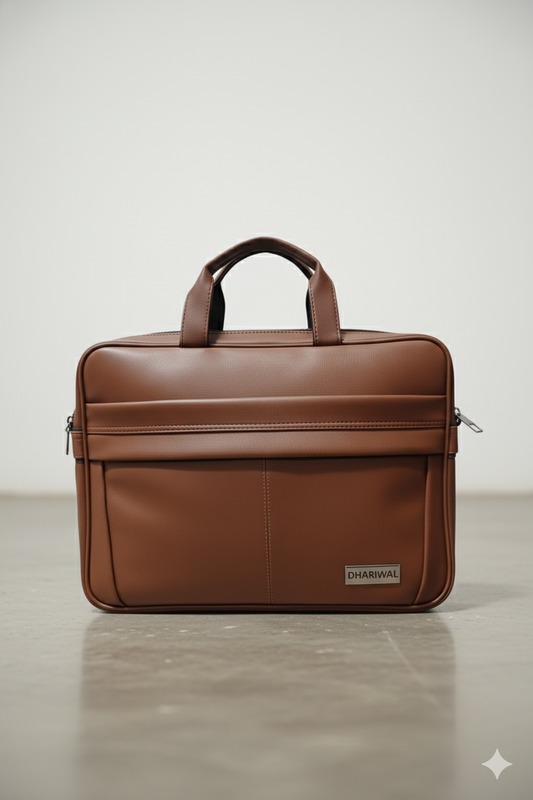 Dhariwal EB-621 Executive Leather Laptop Bag Men & Women  – Classic Brown Elegance