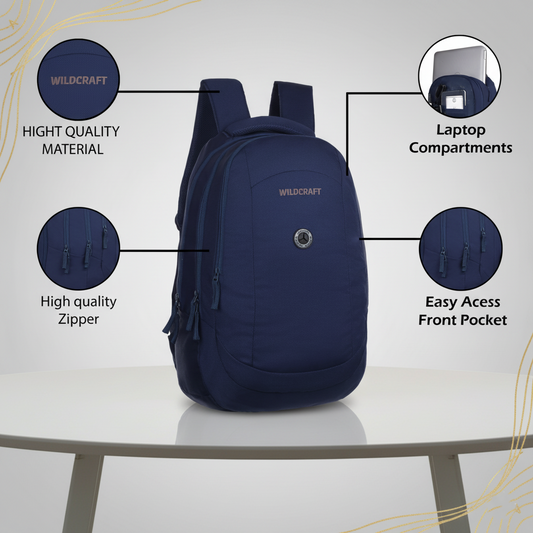 Wildcraft Power Laptop Backpack 28L Travel/School/College/Office Bag For Men & Women