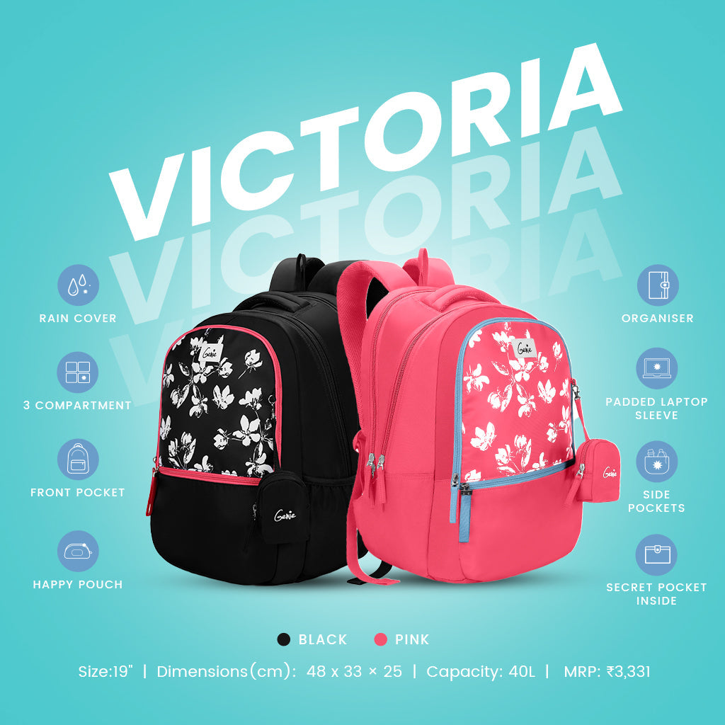 Genie Victoria 19 Inch Maximum Volume Laptop Backpack With Rain Cover